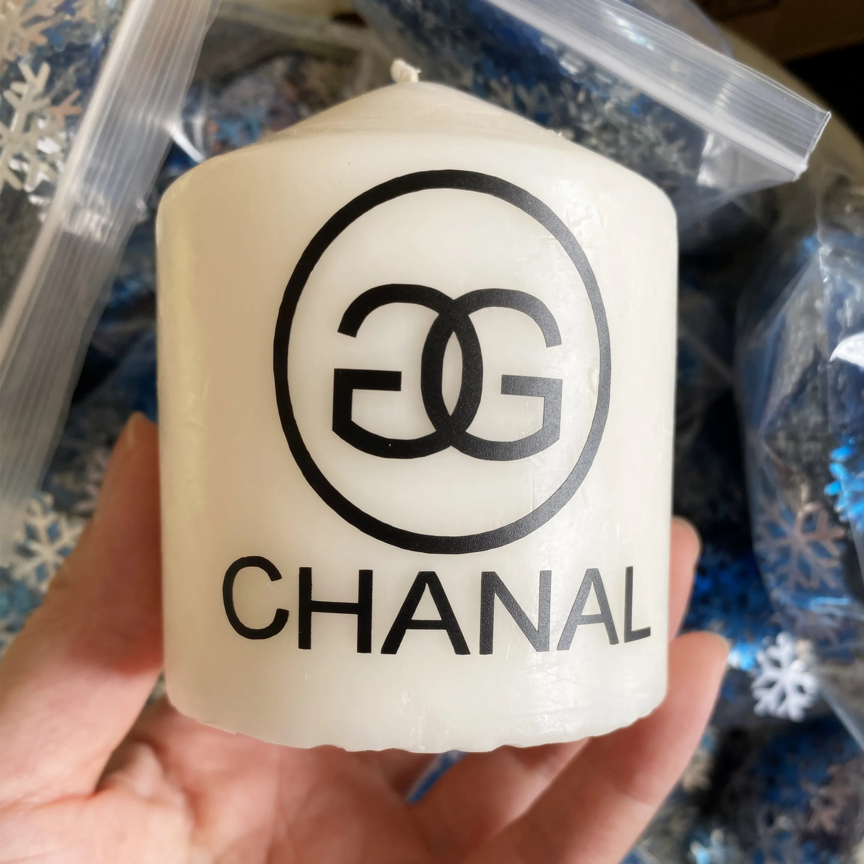 Custom luxury Logo Candle Stickers Luxe Brand Stickers Wedding gifts decoration (Candle will not included)