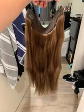 VeSunny-máquina de extensiones de cabello humano Remy, 100% de cabello humano auténtico Rubio Invisible, con 2 Clips, Halo