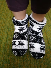 House Slippers Floor-Shoes Flip-Flops Christmas Winter Fur Plush Warm Cotton Indoor Fourrure