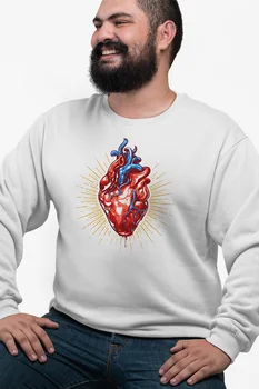

Angemiel Wear Blue Core Heart White Men 'S Sweatshirt