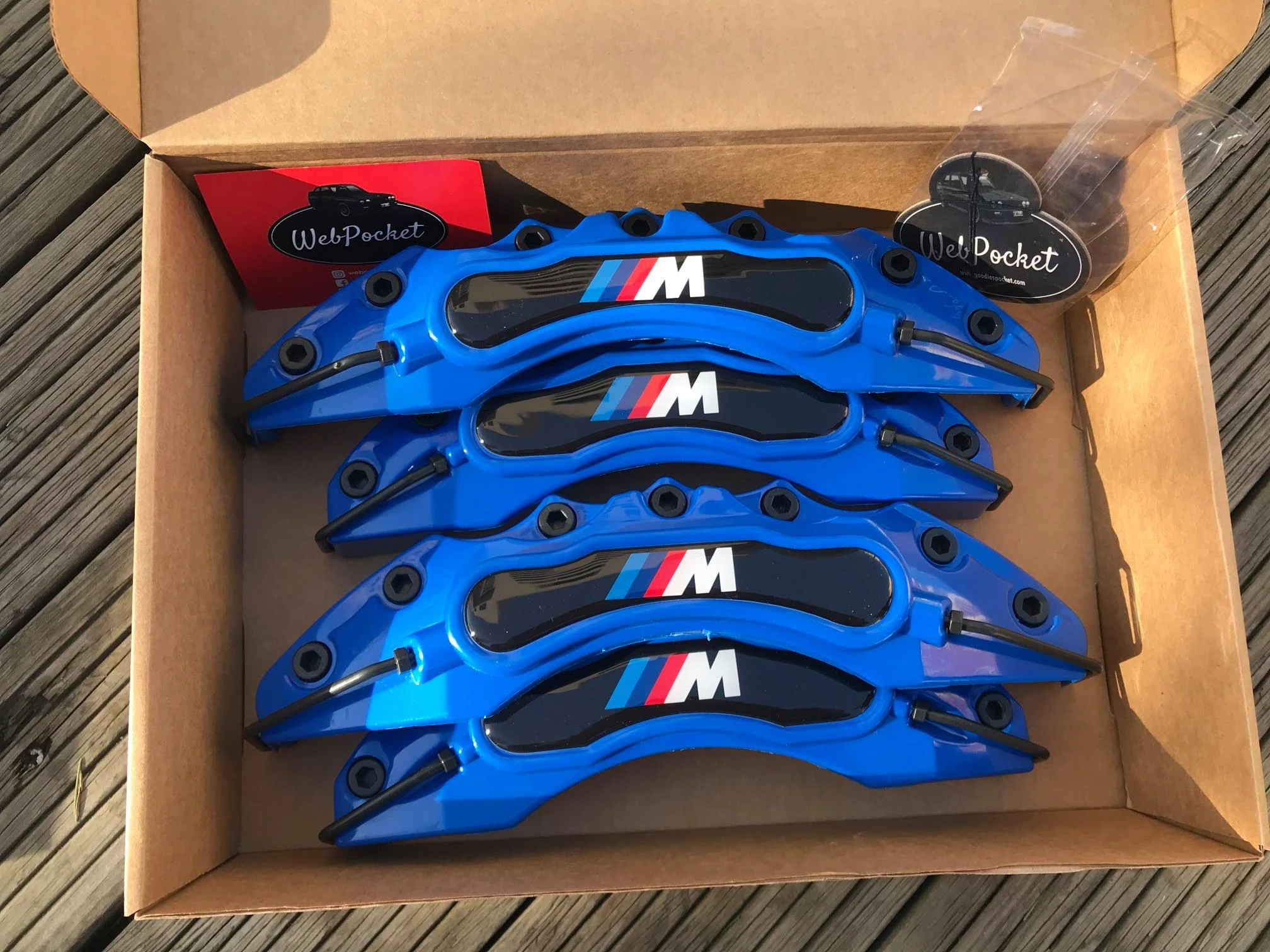 4pc Brake Caliper Covers M Blue E30 E36 E46 E39 E90 E91 E92 E60 F80 F82