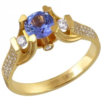 

Esthete ring with sapphire and diamonds in 750 Yellow Gold