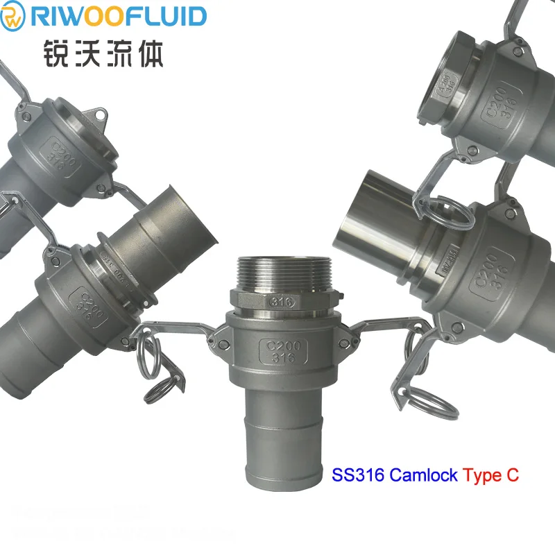 

RIWOOFLUID Stainless Steel 2 Inch Type C Cam and Groove Coupling