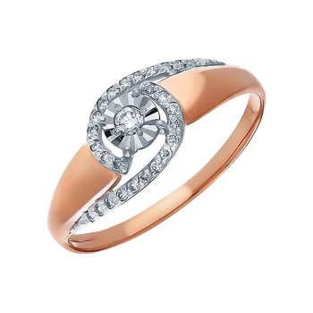 

Gold ring with diamonds sunlight sample 585