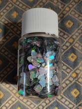 Láseres holográficos de resina epoxi para Festival, plata, brillo grueso, hexagonal, corazón, número, letras, lentejuelas, 10g por