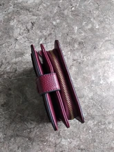 Billeteras de marca de lujo para mujer, Mini cerrojo monedero pequeño, rojo y negro, tarjetero, con cremallera, hebilla de cuero, novedad de 2021