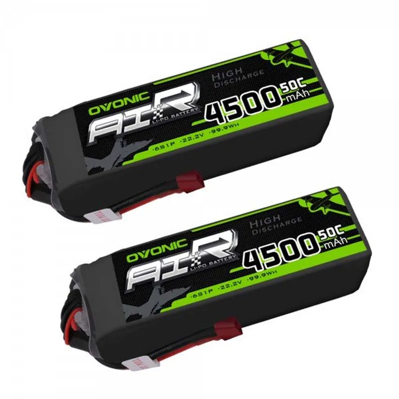 2 шт. OVONIC 50C 22 V 6S 4500mAh LiPo с T образной вилкой для раннего радиоуправляемого самолета