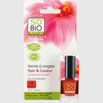 

Nail Polish organic castor oil SO'BiO ETIC-pop Orange-10 ml