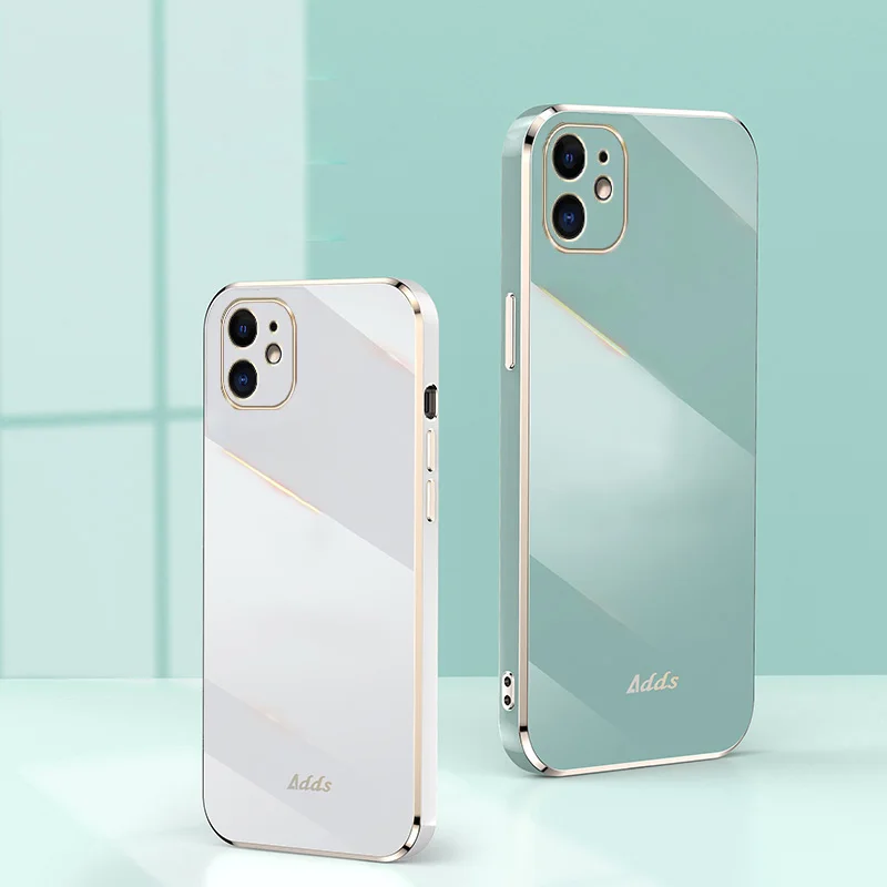 Custodia Placcata Con Cornice Quadrata Per Iphone 11 Pro Max Bling Oro Per Iphone 11 Custodia Placcata Colore Iphone 11 Fundas Cover