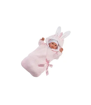 

Llorens-Baby Doll Newborn 36cm with pink bunny sack and sounds