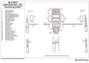

Interior lining for Nissan Sentra 2007-2012. Set L1417.