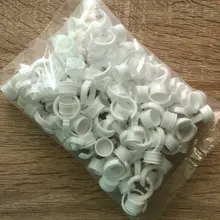 Anillos de pegamento desechables para pigmento de Microblading, tinta de tatuaje S/M/L, accesorios de maquillaje para cejas, pegamento para extensión de pestañas, tazas, 100 Uds.