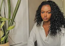 Younsolo-pelucas de cabello humano brasileño Remy para mujeres negras, diadema con ondas, sin pegamento, peluca y bufanda, 8-28 pulgadas