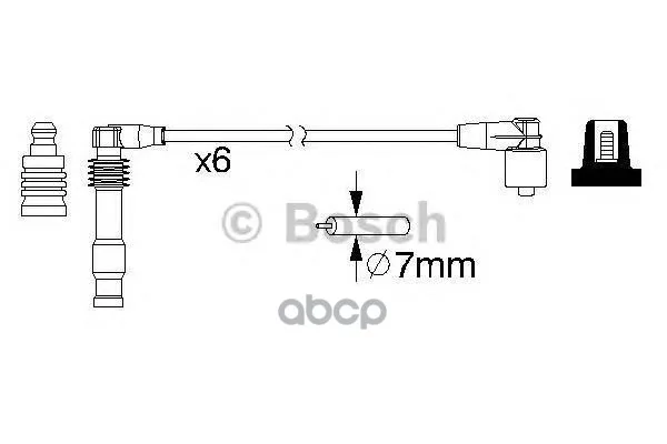 Комплект Проводов Зажигания Opel: Calibra/Omega B/Sintra/Vectra A-B 2.5/3.0 92- Bosch арт. 0986357162