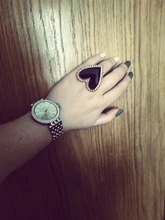 AENSOA-anillos de corazones dorados bohemios para mujer, sortija de esmalte redondo con corazón de amor bohemio para mujer, joyería con estilo de dedo 2019