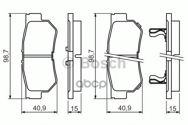 Колодки Тормозные Дисковые Hyundai Getz/Matrix/Santa Fe/Sonata/Tucson/Kia Sportage Задние Bosch арт. 0986494417