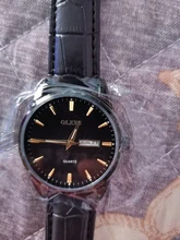 OLEVS-Reloj clásico de cuarzo para hombre, resistente al agua, correa de cuero, informal, Popular, de negocios