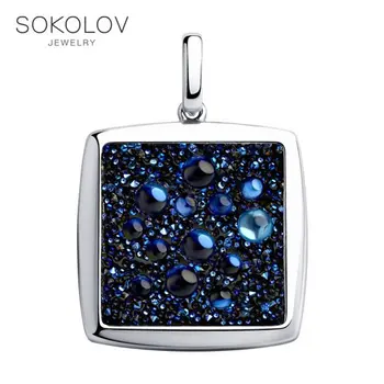 

SOKOLOV suspension of silver with a blue crystal Swarovski,Crystals, fashion jewelry, 925, women's/men's, male/female, women's male, pendants for neck women