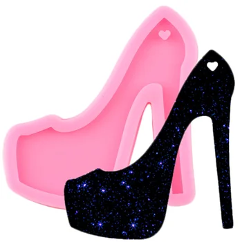 

Shiny High Heels Silicone Molds For DIY Truck key Ring Shoes Epoxy Resin Mold Pendant Jewelry Making Craft Custom Keychain