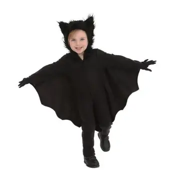 

Zwart Vampier Children's Kostuum Maskerade Black Evil Horror Capuchon Vampire Bat Cosplay