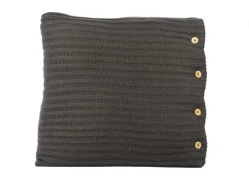 

CHOCOLATE brown knit cushion cover 45X45 side buttons