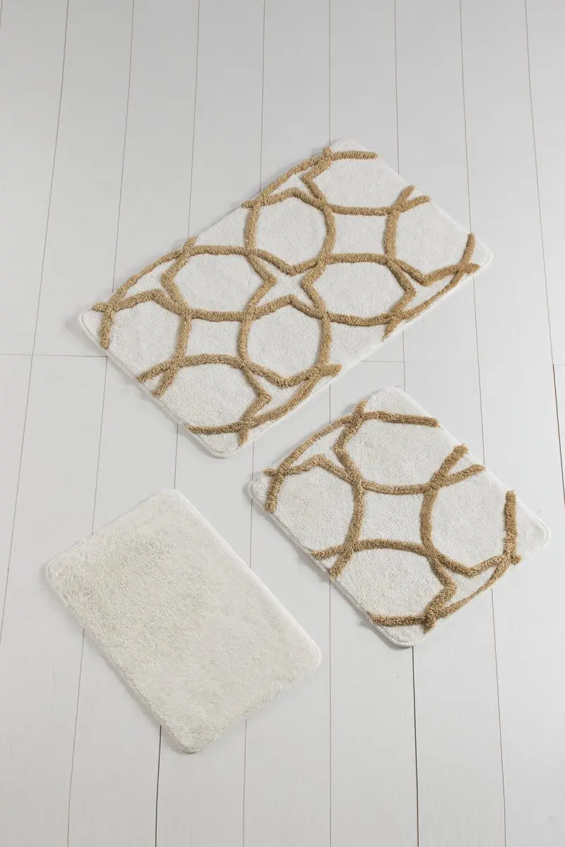 

Bathroom Mats Non Slip Anti Mould Mats Non Slip Anti Mould Bonne Oval 3 Pcs Set 60x100 cm -50x60 cm-40x60 cm