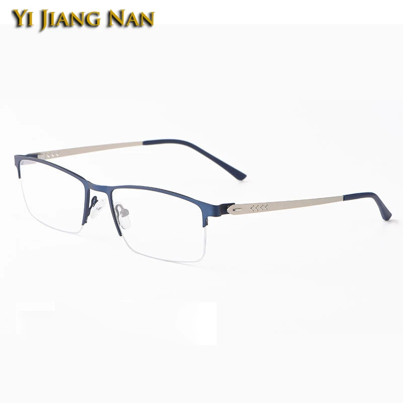 Blue Оптические очки-половинки в оправе, очки Gafas Vista Hombre, прозрачные линзы, мужские классические очки по рецепту Oculos De Grau для женщин - Цвет оправы: Blue
