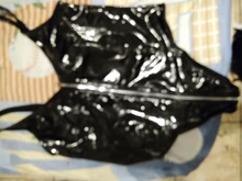 Womens PU Leather Wetlook Evening Bodycon Rompers Sexy Front Zipper Leotard Sexy Bodysuit