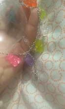 Collar de oso de dibujos animados de color caramelo, colorido Oso de resina hecho a mano, joyería para fiesta