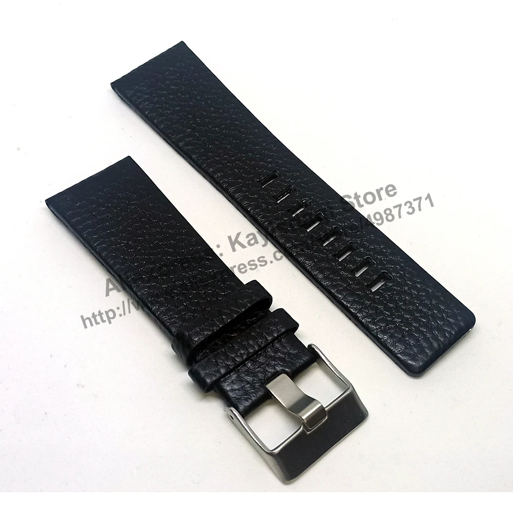 

27mm Black Leather Watch Band Strap - Comp Diesel DZ2039 , DZ2064 , DZ2062