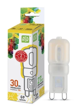 

LED lamp LED JCD-standard 3 W V G9 3000 270Лм ASD