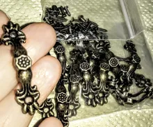 KAK-mango de caja de aleación de Zinc, tiradores antiguos de tono bronce para cajón, joyero de madera, Hardware de muebles, 43x10MM, 10 Uds.