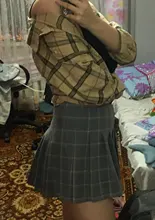 Skirt Knee-Length High-Waist Fall/winter Women's A-Line Above Folded New