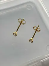 Pendientes de plata de ley 925 con Circonia cúbica para mujer, pequeños y redondos, aretes de oro, Piercing de compromiso para boda, regalo de joyería