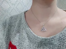 Joyería Vintage Triquetra Trinity collar de colgante de nudo collares y colgantes de Plata de Ley 925 para mujer (JewelOra NE101914)