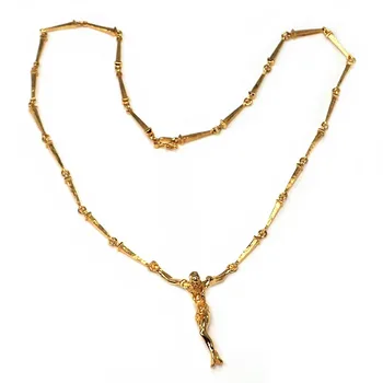 

Metal choker plated 52cm. Golden Christ Dalí [AB5182]