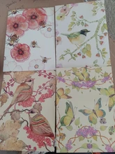 Pintura de acuarela adorable/Kawaii, postales, flores y pájaros, 22 Uds.