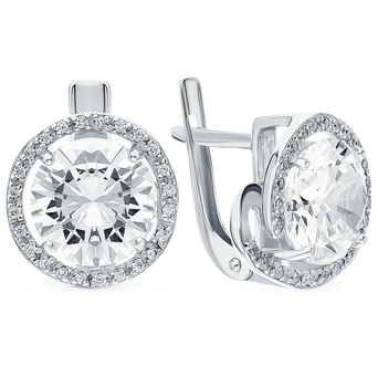 

Silver earrings with cubic zirconia sunlight sample 925