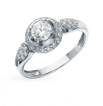 

Silver ring with cubic zirconia sunlight sample 925