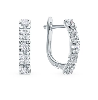 

Silver earrings with cubic zirconia sunlight sample 925