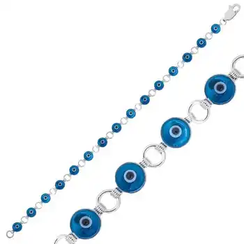 

KUTAYDAN 925 Sterling Silver Evil Eye Women Bracelet