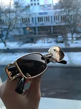 Gafas de sol rectangulares para hombre y mujer, lentes de sol rectangulares de lujo, cuadradas, de Metal Vintage, UV400, 1 Uds., 2020