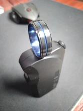 Titanium-Ring Light Face Stainless-Steel Temperament Black Blue Luxury for Groove Inside