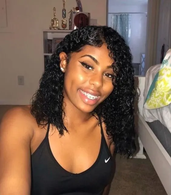 Transparent 360 Lace Frontal Wig Deep Curly photo review