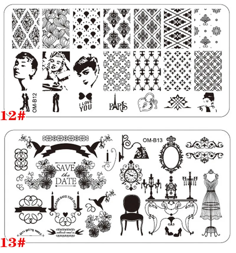 Kalvaro 1 шт. прямоугольные пластины для штамповки ногтей цветочные узоры для ногтей изображения пластины Кружева животных штампы шаблоны DIY Дизайн Инструменты