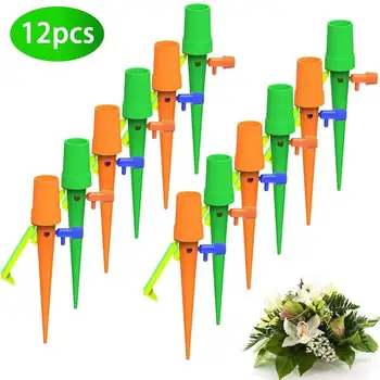 

12pcs/15pcs Set Plant Automatic Watering Device Adjustable Flow Flower Water Saving Control Valve With Switch Dripper