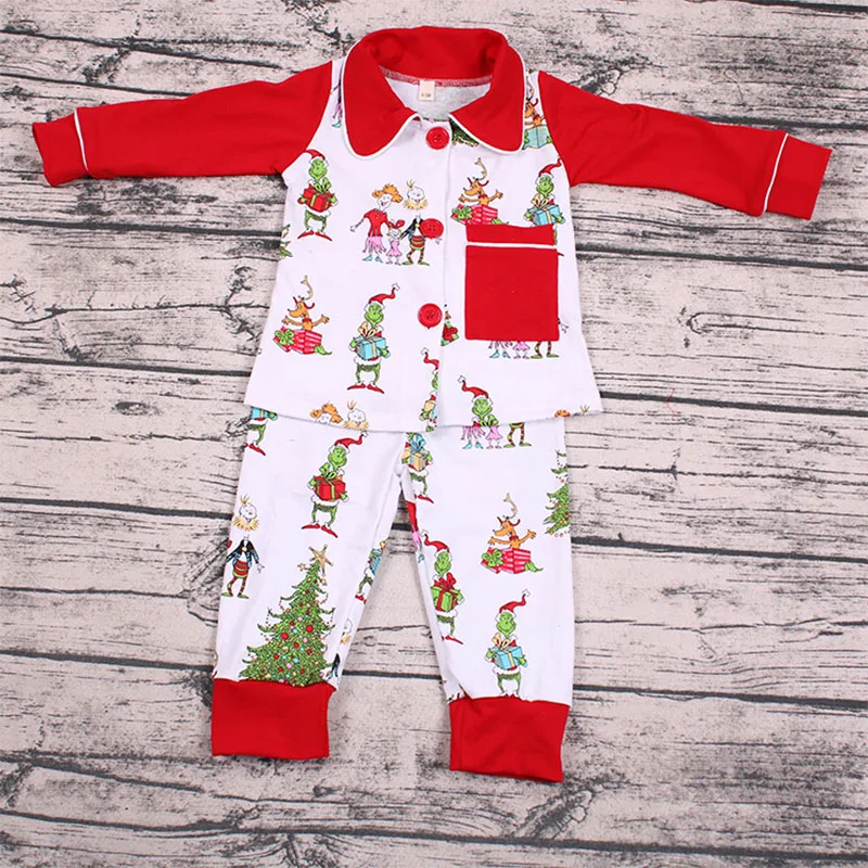 

RTS christmas pajamas sets girls fall outfits wholesale baby boy clothes boutique kids clothing