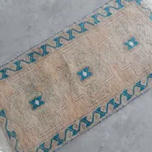 Малый английский Oushak подушка ковер 17 ''* 35''/43X90 см