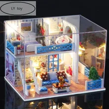 Diy кукольный домик игрушки для Детская кукла дом Горячая DIY кабина собранная модель вилла мужчины и женщины креативные подарки ко дню рождения