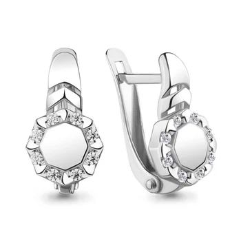 

AQUAMARINE earrings with cubic zirconia, silver 925